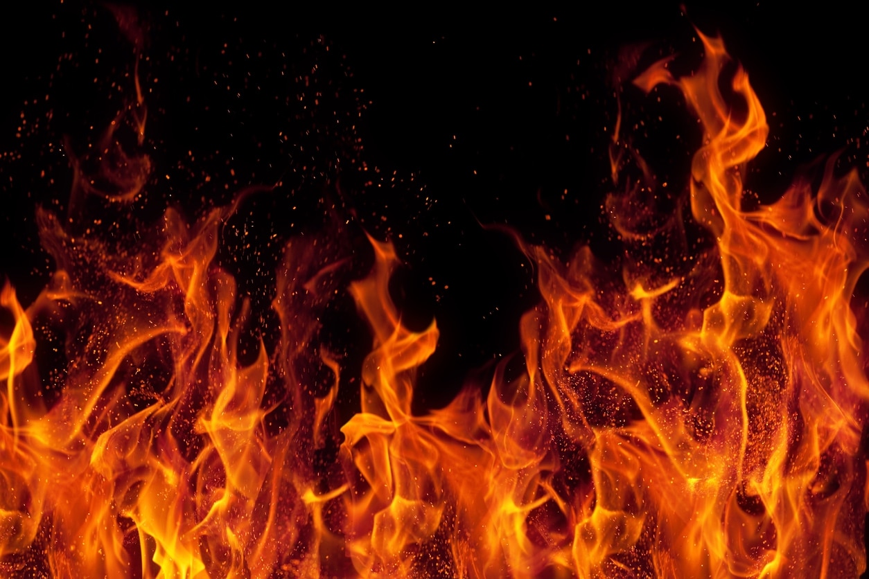 a close up of a fire